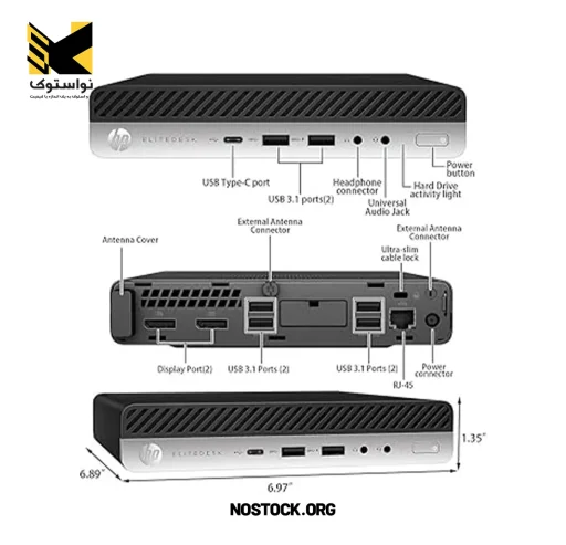 مینی کیس استوک hp elitedesk 800 g4 پردازنده i5 نسل 8